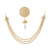 Apurva Pearls White Stone Hair Brooch - 1502228A