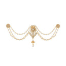 Apurva Pearls White Pearl Stone Gold Plated Hair Brooch - 1502229A