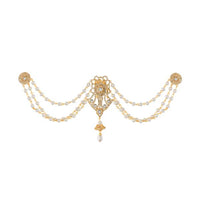 Apurva Pearls White Pearl Stone Gold Plated Hair Brooch - 1502229A