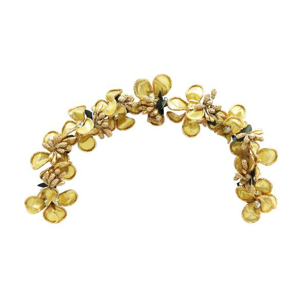 Apurva Pearl Floral Design Yellow Hair Brooch - 1502230B