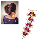 Apurva Pearls Pink Floral Design Hair Brooch - 1502243B