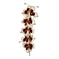 Apurva Pearls Maroon Floral Design Hair Brooch - 1502243C
