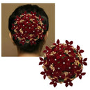 Apurva Pearls Maroon Floral White Pearl Hair Brooch - 1502245B