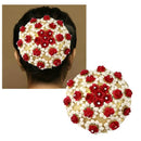 Apurva Pearls Austrian Stone Red Floral Hair Brooch - 1502247B