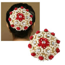 Apurva Pearls Austrian Stone White Floral Hair Brooch - 1502249A