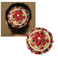 Apurva Pearls White Pearl Multi Floral Hair Brooch - 1502250A