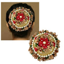 Apurva Pearls White Pearl Multi Floral Hair Brooch - 1502250C