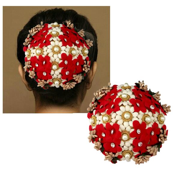 Apurva Pearls Multi Floral Austrian Stone Hair Brooch - 1502254