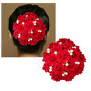 Apurva Pearls Red Floral Pearl White Hair Brooch - 1502255A