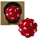 Apurva Pearls Red And White Floral Hair Brooch - 1502257B