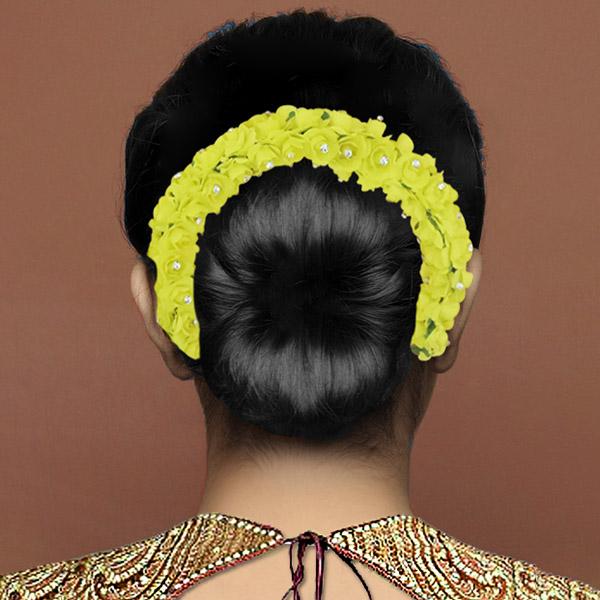 Tip Top Fashions Austrian Stone Yellow Floral Hair Brooch - 1502299E