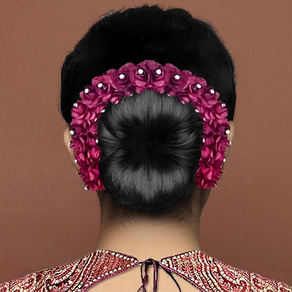 Tip Top Fashions Austrian Stone Purple Floral Hair Brooch - 1502299H