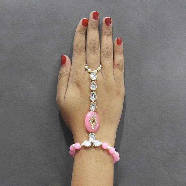 Apurva Pearls White Kundan Stone Gold Plated Hand Harness - 1502326M