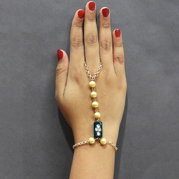 Apurva Pearls Gold Plated Pearl Hand Harness - 1502328C
