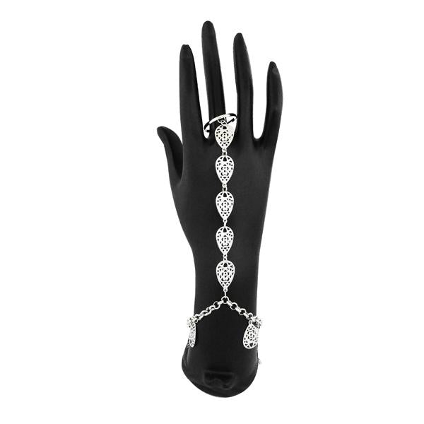 Apurva Pearls Silver Plated Hand Harness - 1502353