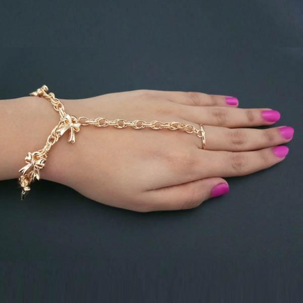 Urthn Zinc Alloy Gold Plated Chain Hand Harness - 1502367