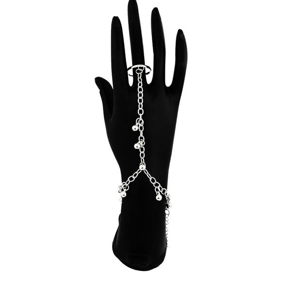 Apurva Pearls Zinc Alloy Silver Plated Hand Harness - 1502374