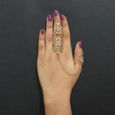Urthn Gold Plated Austrian Stone Double Finger Ring - 1502376A