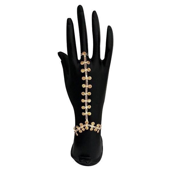 Urthn Brown Austrian Stone Gold Plated Hand Harness - 1502384A