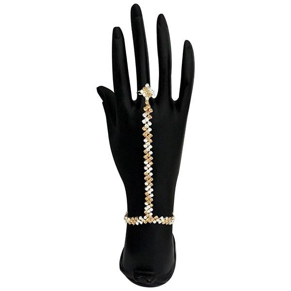 Eugenia White And Brown Austrian Stone Hand Harness - 1502387C