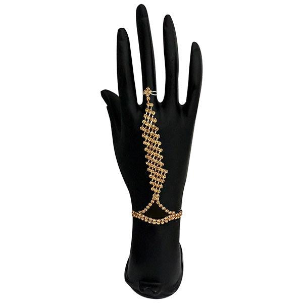 Tip Top Fashions Brown Austrian Stone Gold Plated Hand Harness - 1502388A