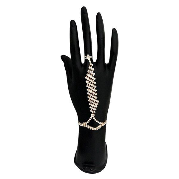 Tip Top Fashions Austrian Stone Gold Plated Hand Harness - 1502388B