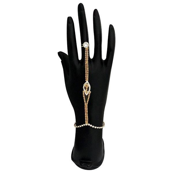 Eugenia Brown Austrian Stone Gold Plated Hand Harness - 1502390B
