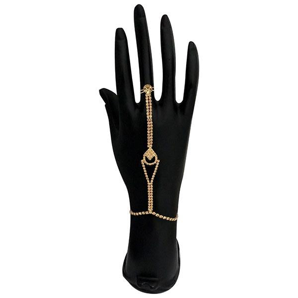 Tip Top Fashions Brown Austrian Stone Gold Plated Hand Harness - 1502393A