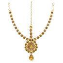 Soha Fashion Brown Austrian Stone Gold Plated Maang Tikka - 1502506B