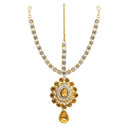 Soha Fashion White Austrian Stone Gold Plated Maang Tikka - 1502506C