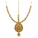 Soha Fashion Gold Plated Brown Austrian Stone Maang Tikka - 1502507B