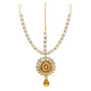 Soha Fashion Brown Austrian Stone Gold Plated Maang Tikka - 1502508C
