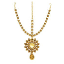 Soha Fashion Gold Plated Brown Austrian Stone Maang Tikka - 1502509B