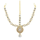 Soha Fashion Gold Plated White Austrian Stone Maang Tikka - 1502510A