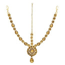 Soha Fashion Gold Plated Brown Austrian Stone Maang Tikka - 1502510B