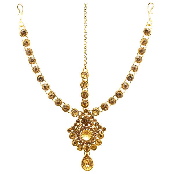 Soha Gold Plated Gold Plated Austrian Stone Maang Tikka - 1502512A