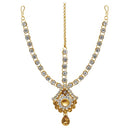 Soha Fashion White Austrian Stone Gold Plated Maang Tikka - 1502512B