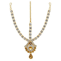 Soha Fashion White Austrian Stone Gold Plated Maang Tikka - 1502512B