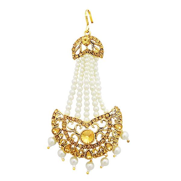 Kriaa Gold Plated Austrian Stone Kundan Pasa - 1502612A