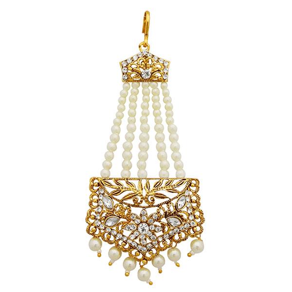 Kriaa Gold Plated Austrian Stone Kundan Pasa - 1502616B