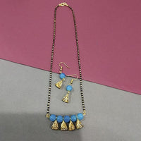 Kriaa Blue Beads Pearl Mangalsutra - 1503016G