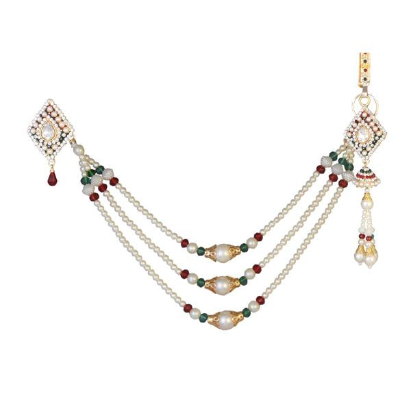 Tip Top Fashions Austrian Stone Pearl Chain Kamarband - 1503408