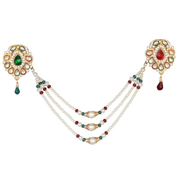 Tip Top Fashions Kundan Austrian Stone Pearl Chain Kamarband - 1503419