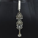 Jeweljunk Oxidised Plated White Austrian Stone  Challa -1503802