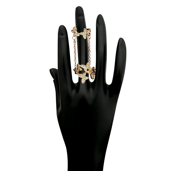 Kriaa Silver Plated Double Ring