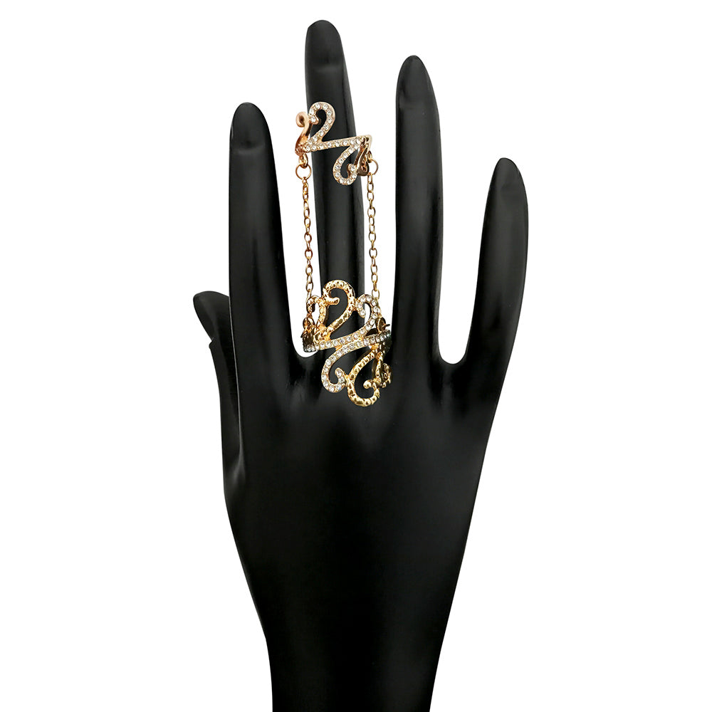 Kriaa Silver Plated Double Ring