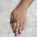 Urthn Gold Plated Adjustable Finger Ring - 1504701A