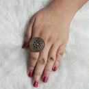 Urthn Antique Gold Plated Adjustable Finger Ring - 1504704A