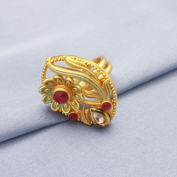 Kriaa AD Stone Adjustable Copper Ring - 1504725