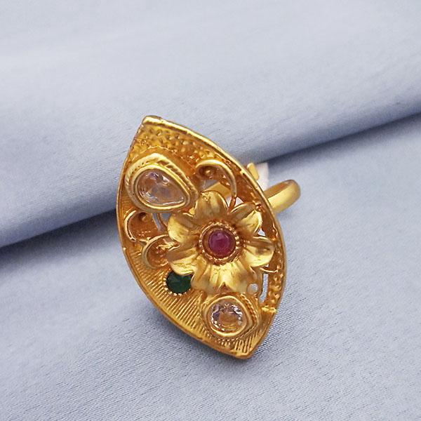 Kriaa AD Stone Adjustable Copper Ring - 1504726